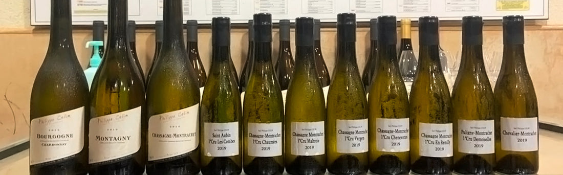 A selection of Philippe Colin white wine bottles