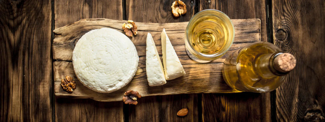 Cheese board with some wine