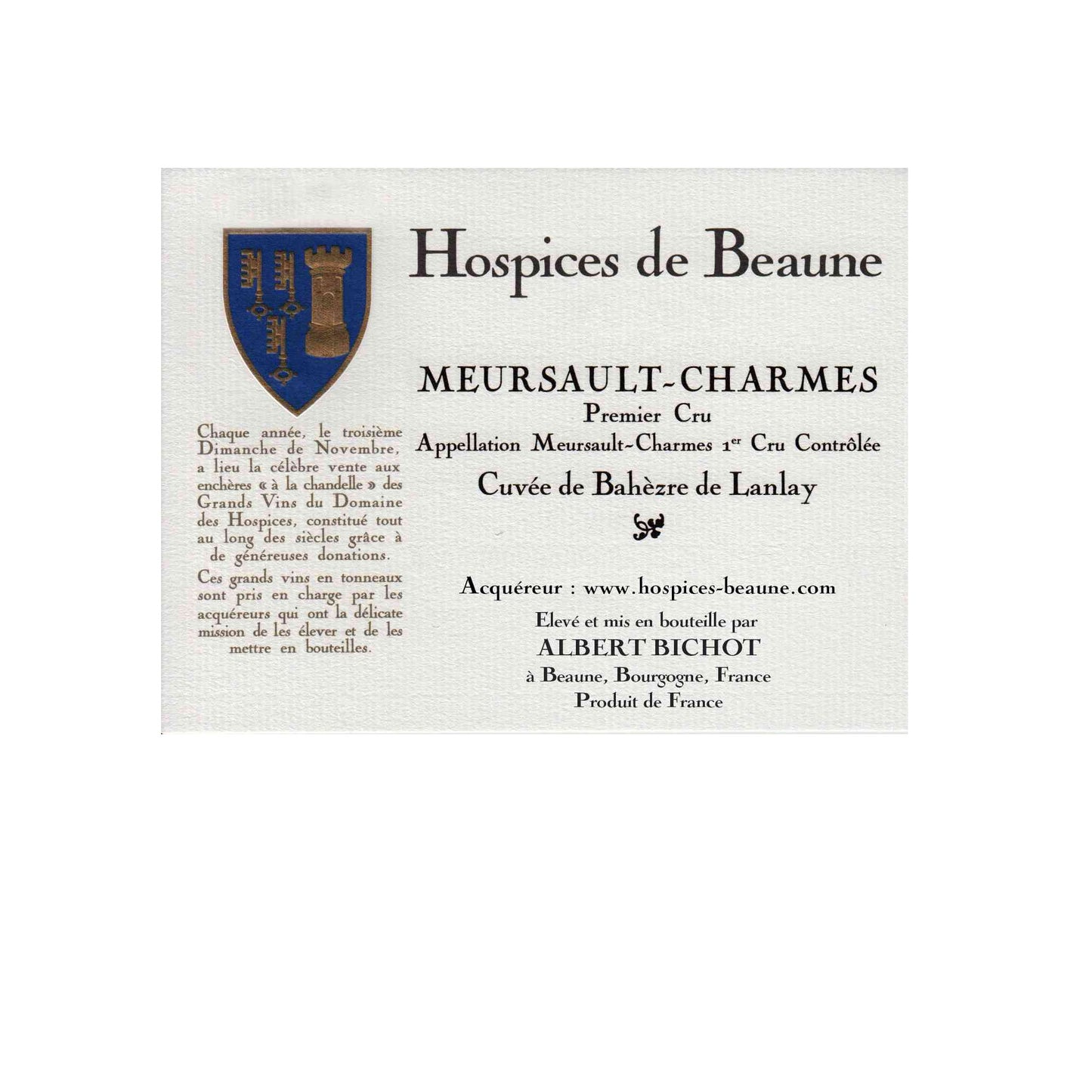 Meursault Premier Cru Les Charmes, Cuvée de Bahèzre de Lanlay, 2023
