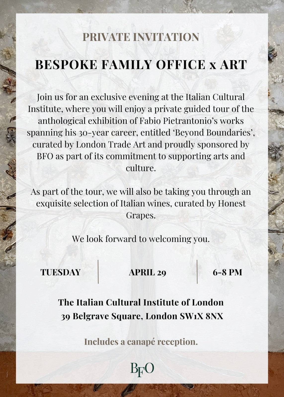 An Evening of Art and Wine at The Italian Cultural Institute of London